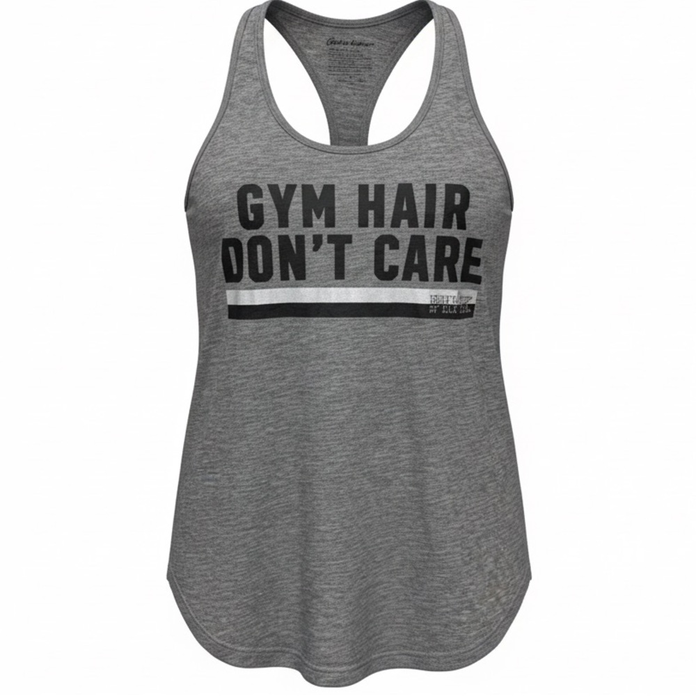 🩷 3/$20 Victoria's Secret Pink Jim hair don’t care athletic racer back top XS